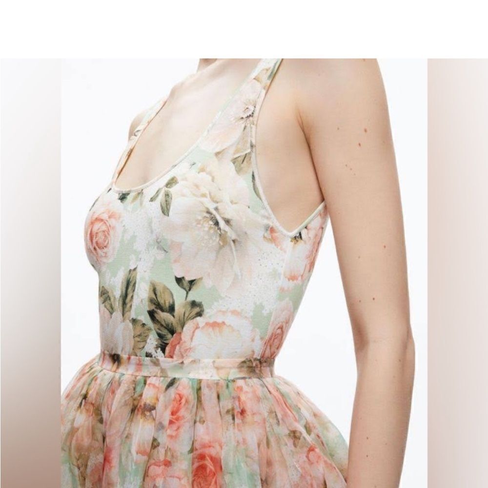 NWT Alice + Olivia Chara Sleeveless Scoop Neck Mini Morningside Floral $495 - Picture 5 of 9